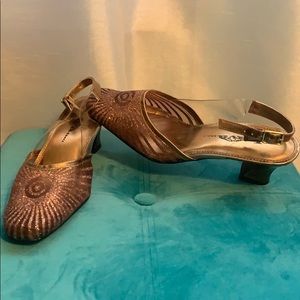 New Bronze Sparkling Slingback Heels